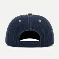 Casquette de baseball en coton non structurée à profil bas, bicolore, avec logo brodé, effet vieilli et déchiré, style rétro vintage du fabricant
