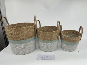 Usine Panier De Rangement Coton Corde Seagrass Plante Pot De Fleur Panier pour Cuisine Salle De Bains Armoire Salon Bijoux De Stockage - Product Image 5