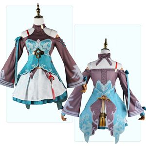 Honkai Star Rail Cosplay Anime <span class=keywords><strong>Qingque</strong></span> Bauen Sie Byrn Apprill Cosplay Kostüme Perücke Uniform Outfit Halloween Party Frauen Kostüm - Product Image 4