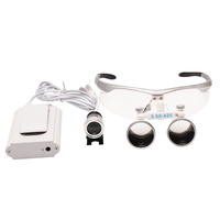 Loupes dentaires binoculaires 2,5X 3,5X avec lampe frontale LED rechargeable, lunettes grossissantes chirurgicales pour clinique dentaire