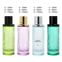 Flacon de parfum vide en verre transparent de style vintage, cylindrique, 150 ml, avec boîte d'emballage et vaporisateur pompe