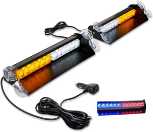 Luces Estroboscópicas de Emergencia de 12 LED para Tablero, Color Ámbar y Rojo, Advertencia de Seguridad, Luces de Peligro para Interior, Parabrisas, Barra de Luces de Advertencia de Tráfico con Interruptor - Product Image 1