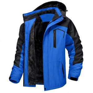 Men's Formal <b>Waterproof</b> Zipper Front Ski <b>Jacket</b> Hooded <b>Winter</b> Outdoor Fleece Lined Breathable Puffer Snow Sports Outerwear - Product Image 3