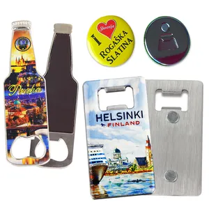 High Quality Custom Design Beer Metal Bottle Openers Fridge Magnet UV Sublimation Bottle Opener With Logo