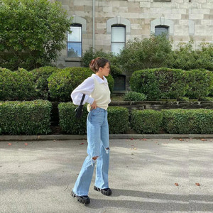 Celana Jins Denim Kurus, Celana Jins Denim Bawah Bell Ketat - Product Image 4