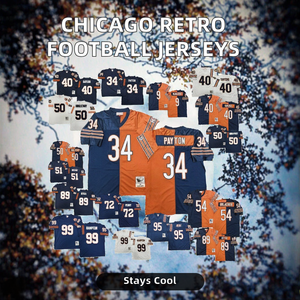 通気性のあるユニセックス・シカゴ・ジャージー、半袖、9番マッハーン、34番ペイトン、40番セイヤーズ、72番ペリー、89番ディトカ、91番デント、アメリカンレトロ、卸売 - Product Image 2