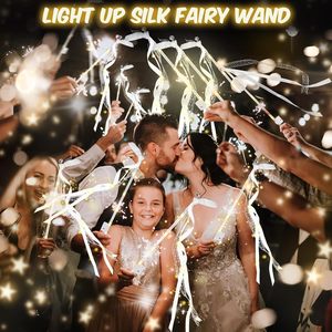 Varitas Luminosas Blancas Cálidas para Despedidas de Boda <span class=keywords><strong>con</strong></span> Campana y Cinta, Varitas LED de Hadas para Navidad y Nochevieja - Product Image 2