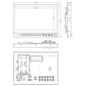 Moniteur Full HD SEETEC P133-9HSD avec deux entrées 3G-SDI, vidéo composite AV, solution de studio portable, service de logo personnalisé - Product Image 6