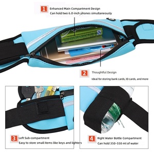 スポーツ防水スマホケース ウエストバッグ 多機能アウトドアパック ランニングフォンポーチ 水筒内蔵 カスタムロゴギフト - Product Image 4
