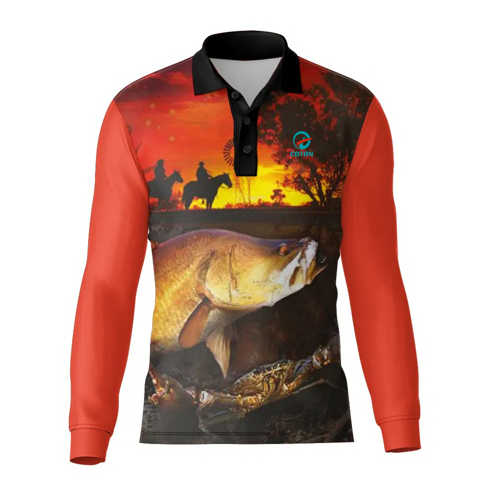 Adventure Hooded Fishing POLO Shirts with Breathable Technical Fabric UPF 50 Protection Quick Dry Features