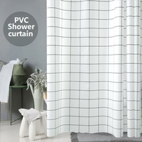 Home Hotel <strong>Bathroom</strong> Modern White Clear PEVA Waterproof Shower <strong>Curtain</strong> With Hooks
