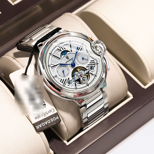 Reloj Mecánico Automático de Lujo Poedagar con Tourbillon Hueco, Resistente al Agua, Luminoso, de Acero Inoxidable para Hombre - Product Image 1
