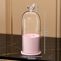 Organisateur de pinceaux de maquillage rotatif à 360°, étanche, anti-poussière, en plastique transparent, boîte de rangement cosmétique pour coiffeuse, vente en gros