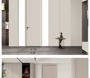 Puerta Interior Minimalista Sólida HC-9068 Gris Estrellado de MDF con Apertura Manual para Dormitorio, Puerta de Losa con Aislamiento Acústico y Superficie Acabada - Product Image 4