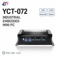 Komputer Industri YCT Intel J6412 Quad-Core GPIO RS232 COM Dual LAN 2.5Gbps 4K Tanpa Kipas untuk Otomasi IoT dan Komputasi Industri