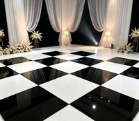 Panneaux de scène de danse pliables en alliage d'aluminium noir et blanc brillant, design modulaire, capacité de charge de 500 kg, installation rapide