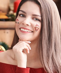 Natale tatuaggi temporanei Cross Border Cartoon Panda volpe adesivi viso festa trucco viso pittura - Product Image 2