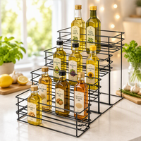 Étagère de rangement portable à 4 niveaux pour bouteilles de sirop, épices et café, pour comptoir de cuisine, articles de cuisine