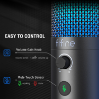 Microphone à condensateur professionnel T669 PRO pour studio YouTube, enregistrement, gaming RGB, avec bras articulé filaire