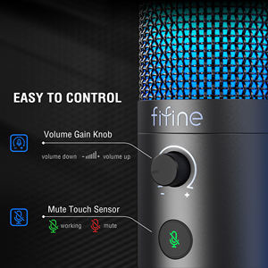 Fifine <span class=keywords><strong>T669</strong></span>โปรคอนเดนเซอร์ไมโครโฟนสำหรับเล่นเกม, ไมโครโฟโนไมโครโฟนสำหรับบันทึกในสตูดิโอของ YouTube มืออาชีพ - Product Image 3
