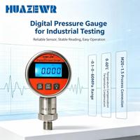 Manomètre numérique haute précision 60 mm 0,25 % pour hydraulique, air, eau, 9 unités, 1/4 NPT G1/4, testeur LCD rétroéclairé