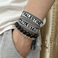 Bracelet d'accessoires de drapeau de la Palestine décoratif tissé réglable à la mode en gros pour le cadeau