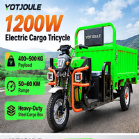 Tricycle électrique agricole 1200W 60V, véhicule utilitaire agricole à trois roues, trike de transport de marchandises à charge lourde, véhicule de livraison rurale
