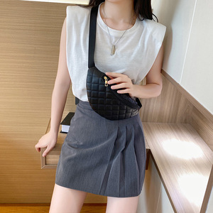 Eastshine 2026 Nuova Tendenza Moda Coreana Marsupio con Ricamo a Rombi in Diamante Semplice ed Elegante Borsa a Tracolla in Pelle PU - Product Image 1