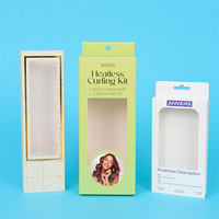 Boîtes à perruques en carton ondulé personnalisées avec fond auto-verrouillant, emballage cosmétique pliable blanc, petite boîte en carton avec logo
