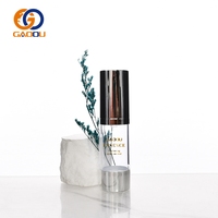 Flacon pompe sans air transparent givré de haute qualité 15ml 30ml 50ml 100ml, contenant cosmétique avec couvercle et base blancs