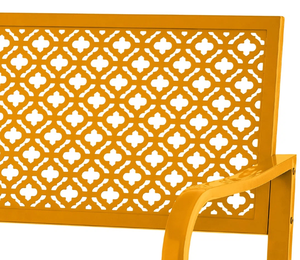 Bancs de jardin en métal recyclé jaune pour balcon, choix de premier choix Long Park, pour garçon et fille - Product Image 3