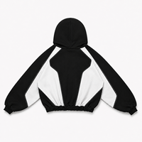 Sweat à capuche personnalisé OEM pour homme, 450 GSM, coupe oversize courte, en molleton bouclette vintage, avec cordons de serrage, broderies 3D, confortable et doux