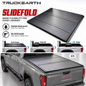 GMC Sierra 2500HD Sliding Tri Fold Tonneau Cover for 8 ft Bed Hard Folding Aluminum Truck Bed Cover and Sliding Rail System - Product Image 1