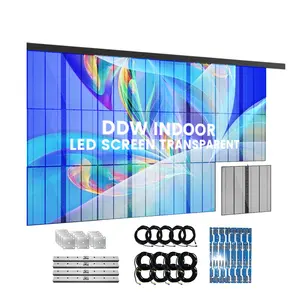 展览陈列室广告展示用超亮透明幕布视频墙板P2.6 P2.8 P3.91透明发光二极管显示屏