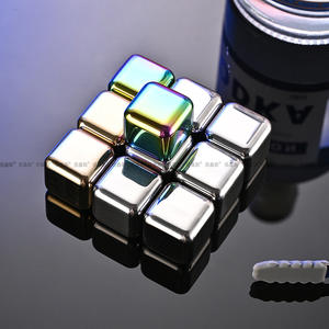 Cubes de glace carrés en acier inoxydable 316, pierres à glace métalliques pour whisky, bière, bar, KTV, congélation rapide, ensemble de cubes de glace réutilisables - Product Image 4