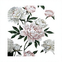 Serviettes de cuisine 100% coton, imprimé floral botanique sombre Moody Peony, style vintage de luxe, 40x60cm