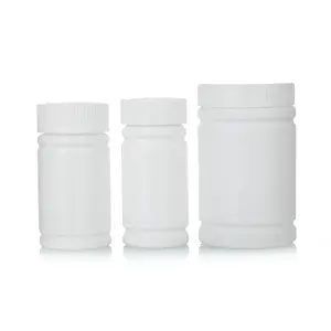Logo personalizzato farmacia compresse farmaceutiche capsule contenitore PE pillole bottiglie con CR di bambù articolazioni a forma di tappo