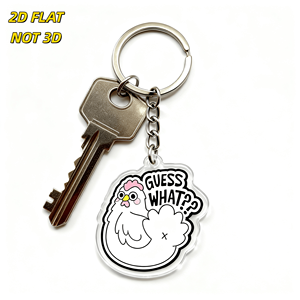 Porte-clés amusant en acrylique « <span class=keywords><strong>Guess</strong></span> What » avec poule et fesses de dessin animé, <span class=keywords><strong>breloque</strong></span> transparente pour clés ou accessoire de sac - Product Image 5