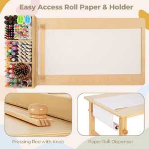 Mesa Sensorial Interior Grande Personalizable WDF, Estilo Clásico, Escritorio de Estudio de Madera y Bambú con Sillas para Mesa Sensorial - Product Image 3