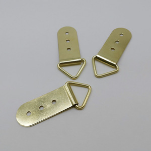 Three Hole Hanging <b>Hook</b> Golden Large Eye Slip <b>Hook</b> For Picture Frame Accessories - Product Image 3