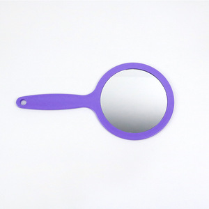 Espejo redondo de mano con mango para maquillaje y uso dental, opciones de color rosa, morado, azul y blanco - Product Image 4