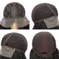 Perruque Lace Front HD Transparente Sans Colle, Densité 180, Douce, 26 Pouces, Cheveux Humains Noirs Naturels Bouclés Crépus, avec Baby Hair, pour Femmes
