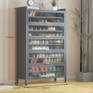 Solución de Almacenamiento a Prueba de Polvo para el Hogar, Gabinete para Zapatos con Ruedas Resistente, con Puerta de Malla, Organizador que Ahorra Espacio para Más de 50 Pares de Zapatos - Product Image 1