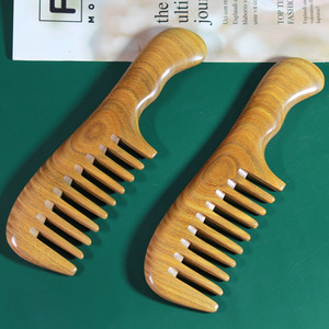 Solid Wood Sandalwood <b>Comb</b> 15 Cm <b>Wide</b> Teeth Handmade Massage Hair <b>Comb</b> For Women Men Children Adults - Product Image 3