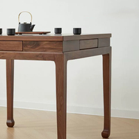 Nouvelle table à thé carrée moderne et simple en noyer noir massif, table à manger multifonctionnelle pour Mahjong, mobilier pliable pour la maison, balcon/thé