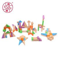 Balok Bangunan Kayu Edukatif Langsung dari Pabrik - Mainan Puzzle 3D DIY Multifungsi Warna-warni Set 40 Buah untuk Usia 2-14+