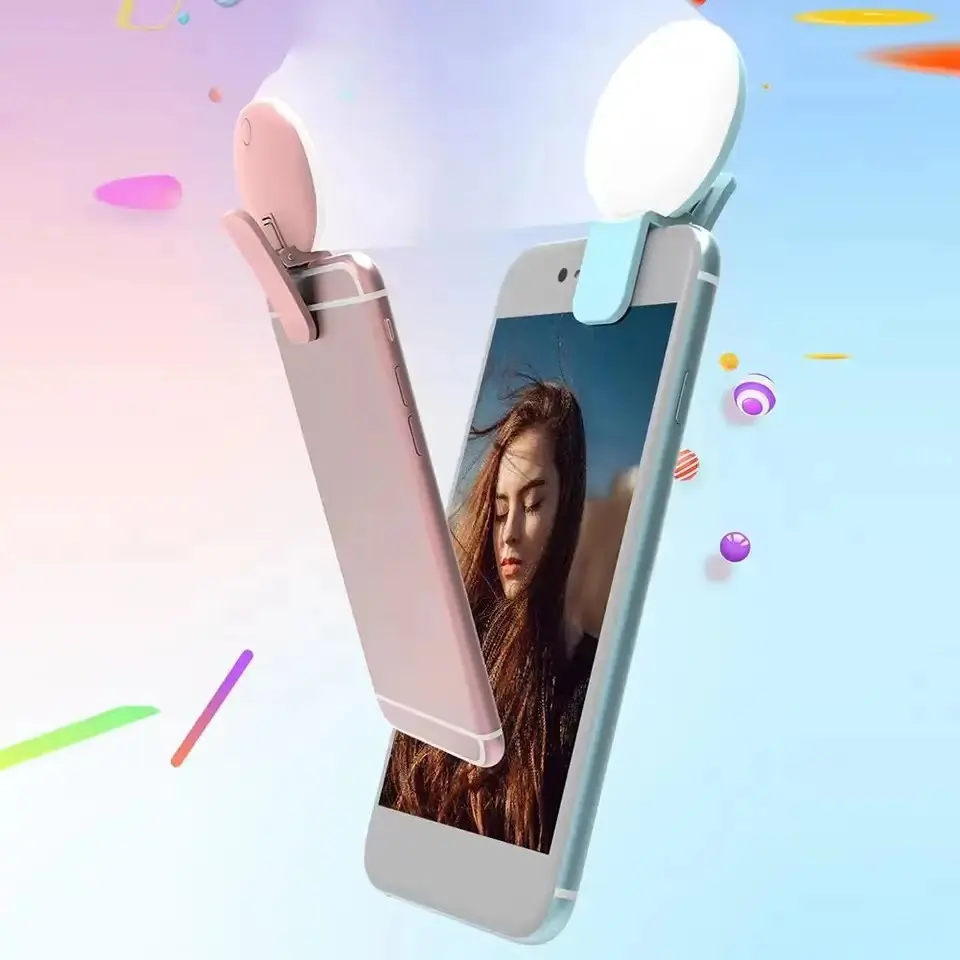 Mini Selfie Ring Light Flash Portátil Led Usb Clip Mobile Phone Fill Lamp Para Noite Fotografia Mobile Phone Live Fill Light