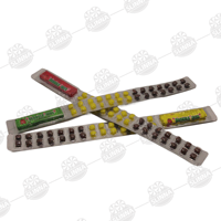 Vente en gros de chewing-gum à bulles en forme de règle, saveurs fruitées mélangées, Halal, avec autocollant de tatouage en papier
