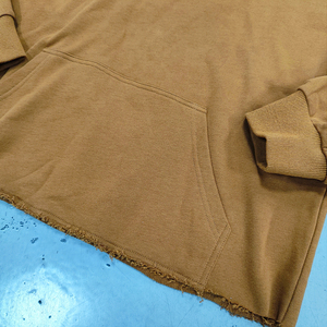 Felpa con orlo grezzo con stampa a sbuffo in cotone pesante Streetwear felpa con cappuccio con taglio personalizzato - Product Image 6