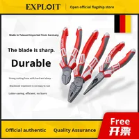 Pince à bec effilé multifonction EXPLOIT pour électricien, dénudeur de fils, outil de sertissage de bornes et de coupe, en alliage de chrome-vanadium